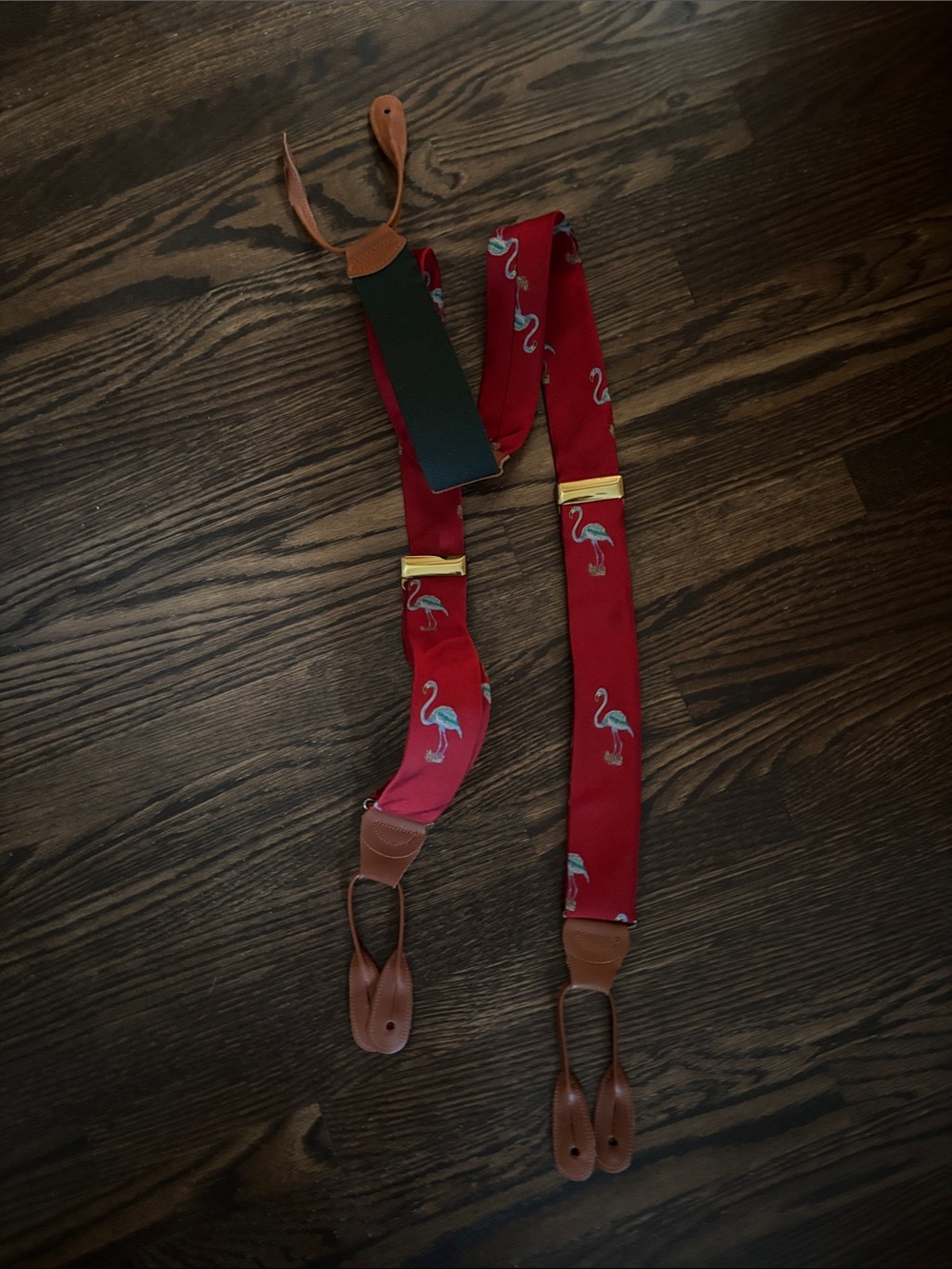 Men’s silk and leather Ralph Lauren suspenders